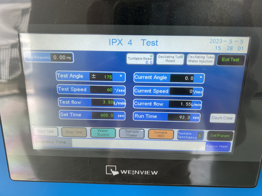 Tubo IPX3/IPX4 de oscilação do IEC 60529 com o tanque do sistema de controlo e de água da tabela da rotação